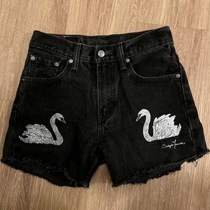 Levi’s Custom Hand-Painted Art 516 Shorts, Sz 30